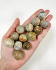 SUNSTONE MOONSTONE MINI SPHERE - 6th anniversary, Arusha sunstone, mini sphere, moonstone, pocket crystal, pocket crystals, pocket stone, polished, polished stone, sphere, sunstone, sunstone moonstone, Tanzanian sunstone - The Mineral Maven
