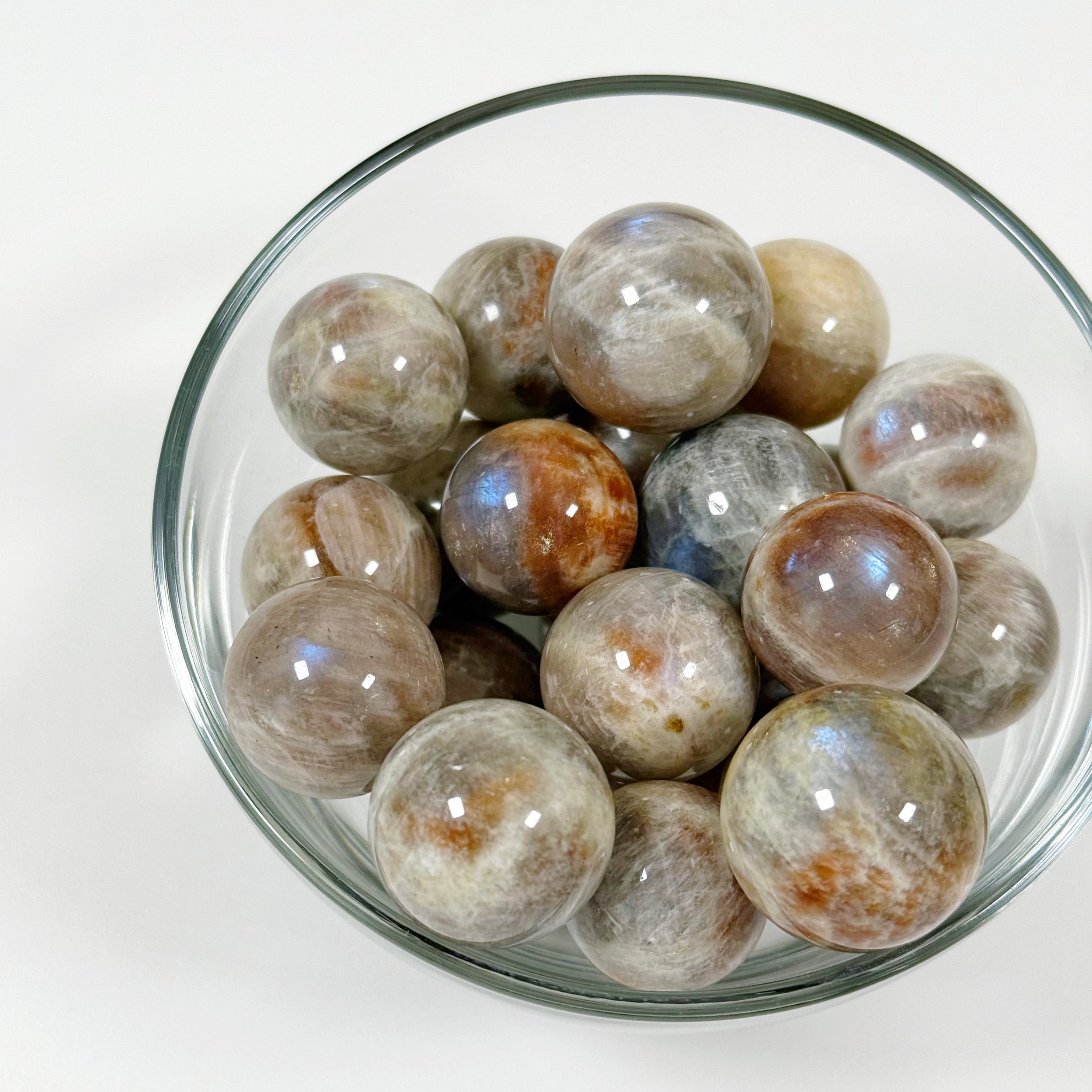 SUNSTONE MOONSTONE MINI SPHERE - 6th anniversary, Arusha sunstone, mini sphere, moonstone, pocket crystal, pocket crystals, pocket stone, polished, polished stone, sphere, sunstone, sunstone moonstone, Tanzanian sunstone - The Mineral Maven