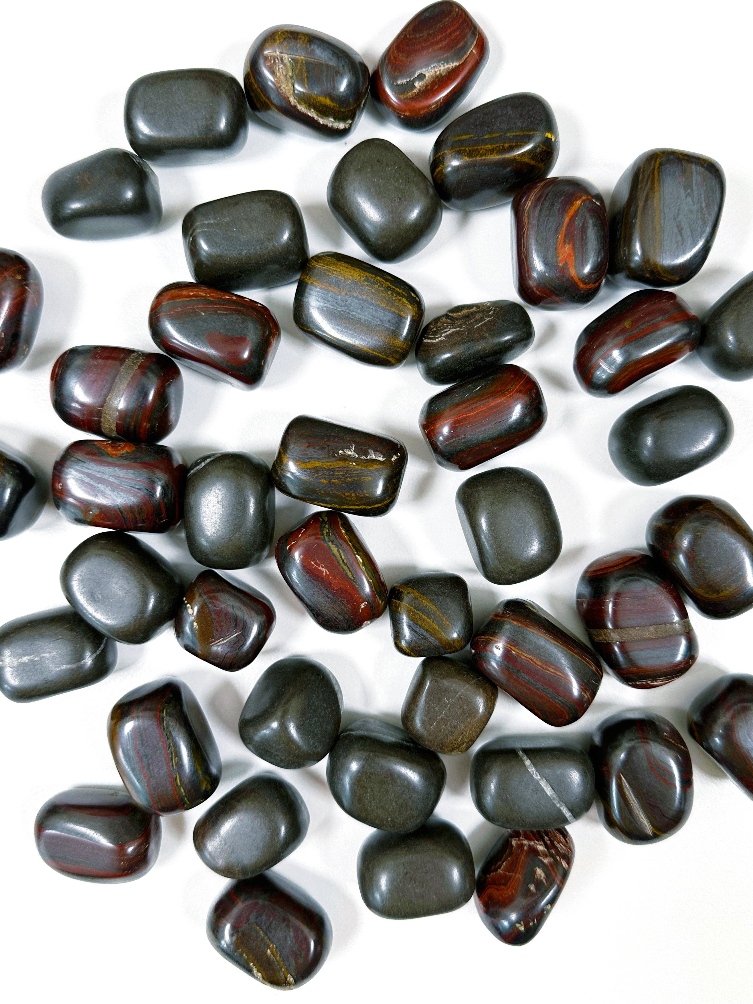 TIGER IRON CHONK - 2025 vibes, 33 bday, Black Friday sale, chonk, end of year sale, focus gift bundle, holiday sale, Leo szn, pocket crystal, pocket stone, tiger iron, tumble, tumbled, tumbled stone - The Mineral Maven