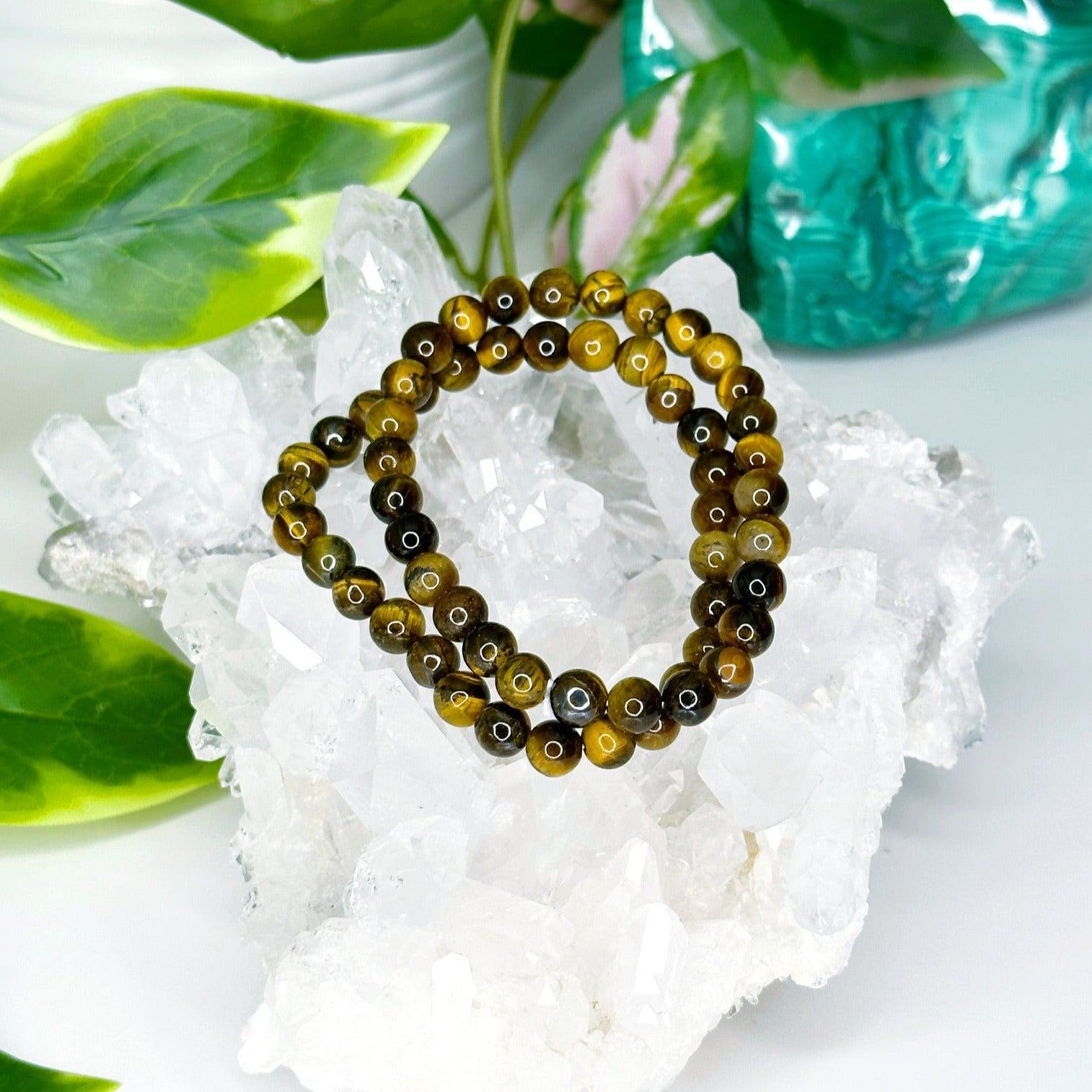 TIGER’S EYE 6mm - HANDMADE CRYSTAL BRACELET - 6mm, august 2025 restock, bracelet, capricorn, career, crystal bracelet, crystals for beginners, earth, fire, handmade bracelet, jewelry, June 2025 inventory check, Leo, Leo szn, market bracelet, sun, tiger’s eye, Wearable - The Mineral Maven
