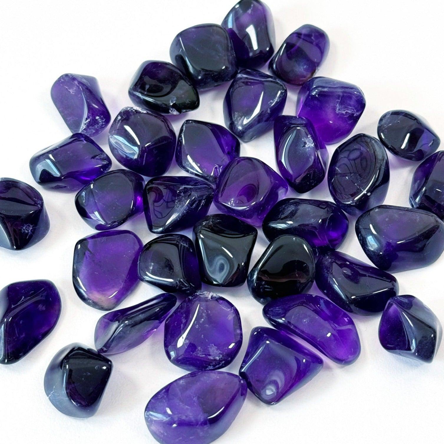 "VIOLET FLAME" AMETHYST TUMBLE - amethyst, pocket crystal, pocket crystals, pocket stone, recently added, violet flame, violet flame amethyst, zambian amethyst - The Mineral Maven