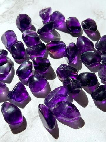 "VIOLET FLAME" AMETHYST TUMBLE - amethyst, pocket crystal, pocket crystals, pocket stone, recently added, violet flame, violet flame amethyst, zambian amethyst - The Mineral Maven