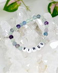 'VIRGO' FLUORITE 6mm - HANDMADE CRYSTAL BRACELET - 10 Dec Inventory, 6mm, astro collection, bracelet, bracelet inventory check, crystal bracelet, earth, fluorite, handmade bracelet, jewelry, June 2025 inventory check, rainbow fluorite, single bracelet, virgo, virgo stack, Wearable - The Mineral Maven