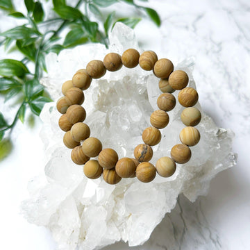 ‘WOODEN’ JASPER (MATTE) 10mm - HANDMADE CRYSTAL BRACELET - 10mm, bracelet, brown, crystal bracelet, earth, handmade bracelet, jasper, jewelry, june wrist candy, market bracelet, matte, recently added, restocked, summer wrist candy, Wearable, wooden jasper - The Mineral Maven