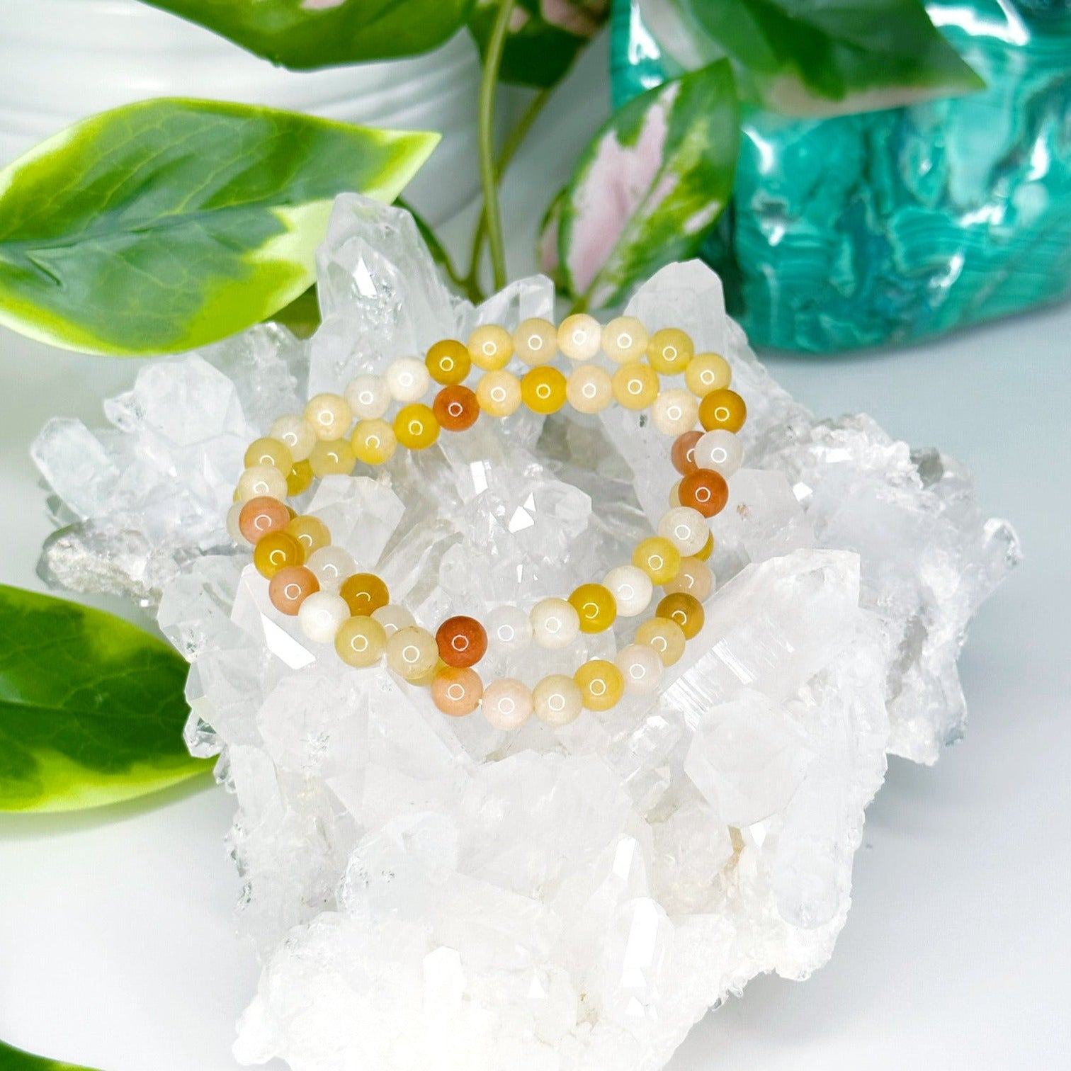 YELLOW AVENTURINE 6mm - HANDMADE CRYSTAL BRACELET - 10 Dec Inventory, 6mm, april astro, august 2025 restock, bracelet, bracelet inventory check, crystal bracelet, fall-o-ween, fall-o-ween bracelets, fire, grief gift bundle, handmade bracelet, jewelry, June 2025 inventory check, market bracelet, springtime, vernal vibes, Wearable, yellow, yellow aventurine - The Mineral Maven