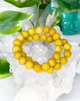YELLOW MOOKAITE (MATTE) 10mm - HANDMADE CRYSTAL BRACELET - 10 Dec Inventory, 10mm, bracelet, bracelet inventory check, crystal bracelet, earth, fall-o-ween, fall-o-ween bracelets, fire, focus gift bundle, handmade bracelet, jewelry, joy gift bundle, June 2025 inventory check, Leo, market bracelet, matte, mookaite, Wearable, yellow mookaite - The Mineral Maven
