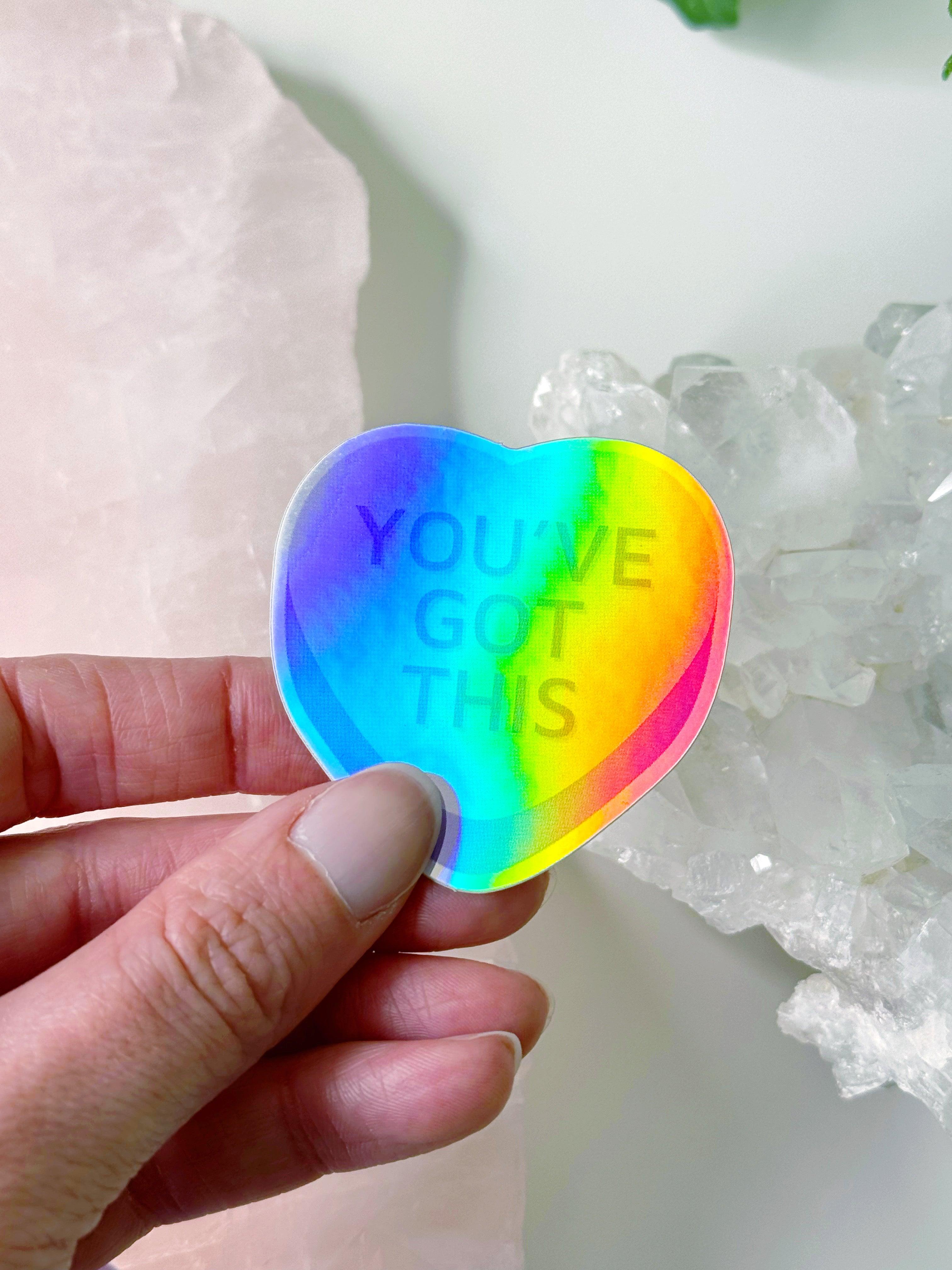 "YOU'VE GOT THIS" HEART STICKER - energy tool, merch, sticker, valentines vibes - The Mineral Maven