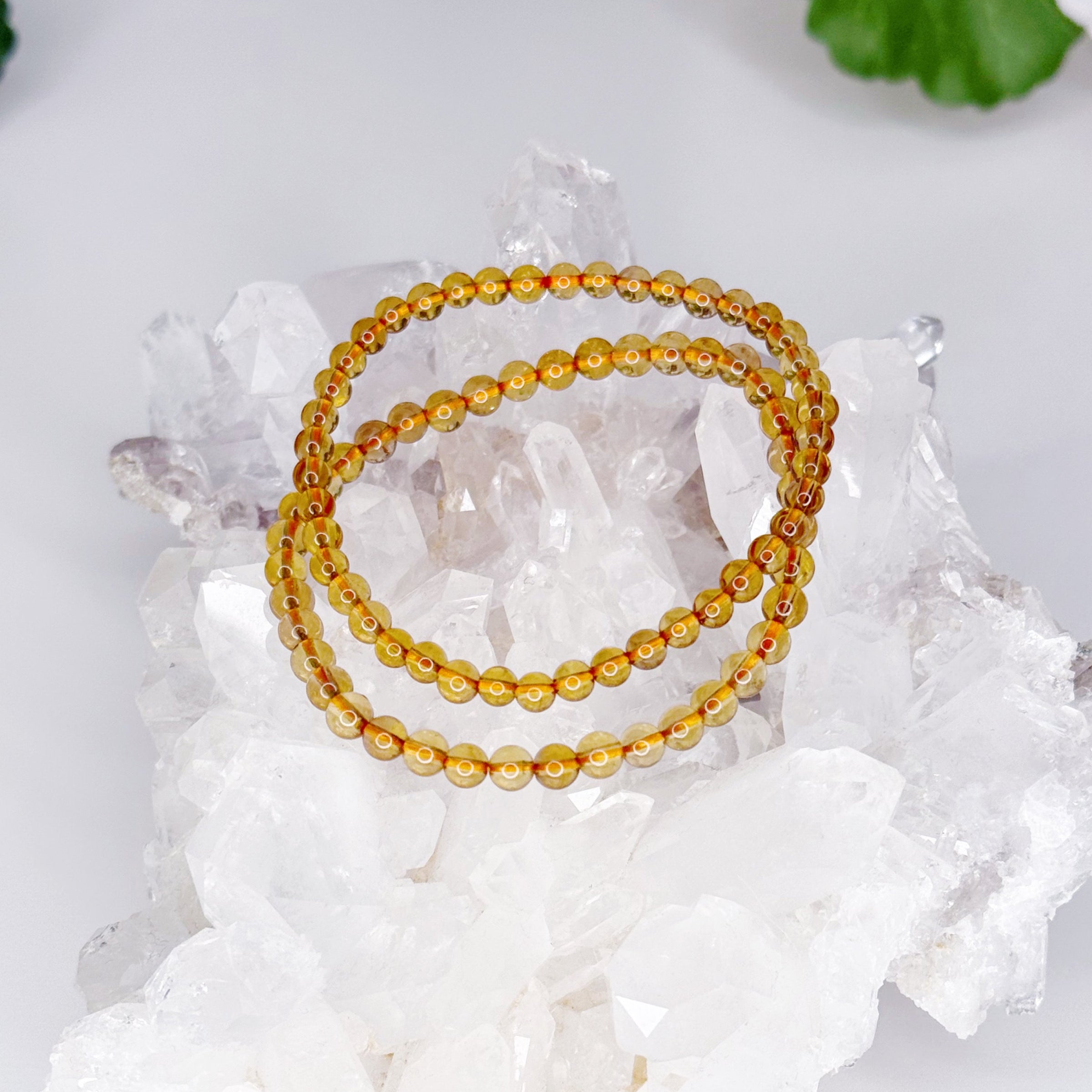 ZAMBIAN CITRINE 4mm - PRE-MADE CRYSTAL BRACELET - 4mm, bracelet, citrine, crystal bracelet, crystals for beginners, good luck + abundance, handmade bracelet, jewelry, June 2025 inventory check, leo, natural citrine, smoky citrine, tucson mini drop, Wearable, yellow, zambian citrine - The Mineral Maven