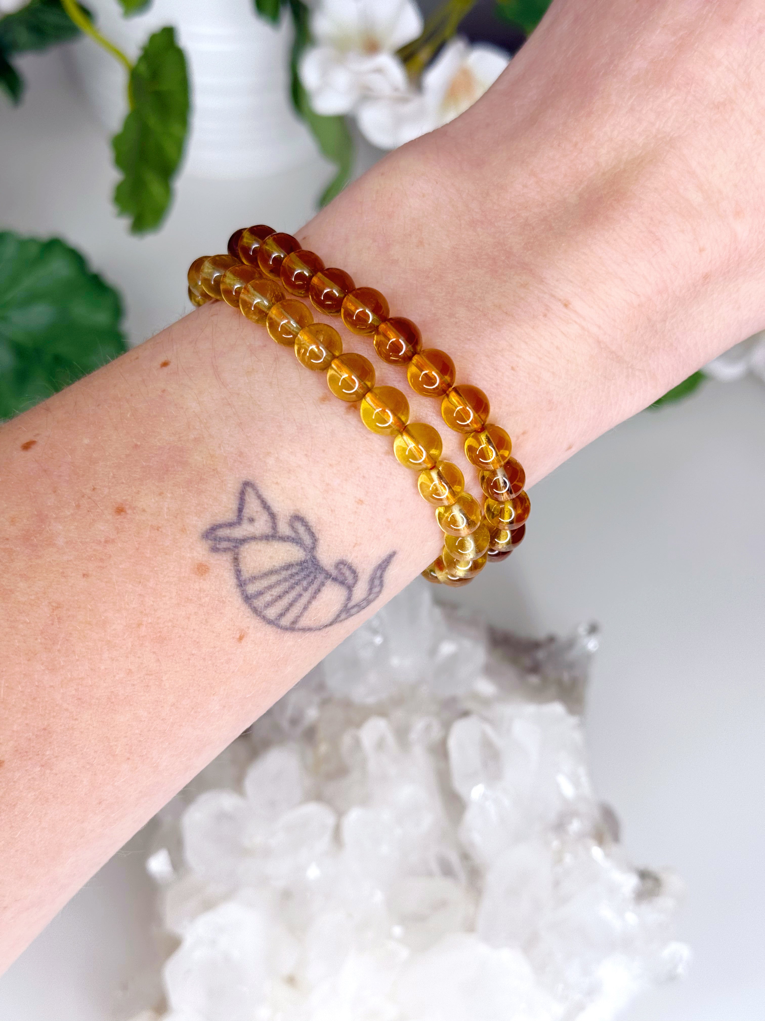 ZAMBIAN CITRINE 6mm - PRE-MADE CRYSTAL BRACELET - 6mm, bracelet, citrine, crystal bracelet, crystals for beginners, good luck + abundance, handmade bracelet, jewelry, June 2025 inventory check, leo, natural citrine, smoky citrine, tucson mini drop, Wearable, yellow, zambian citrine - The Mineral Maven