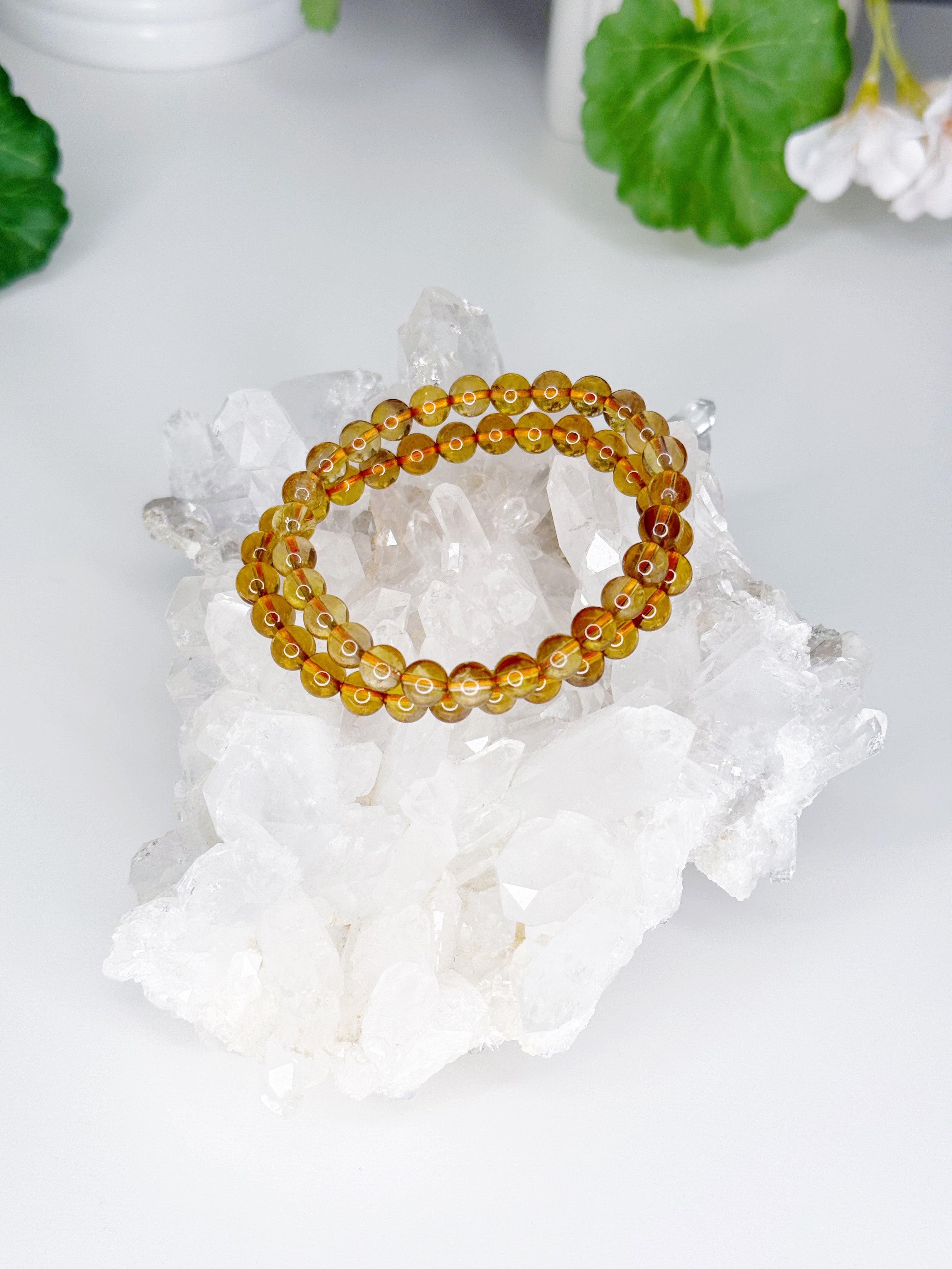 ZAMBIAN CITRINE 6mm - PRE-MADE CRYSTAL BRACELET - 6mm, bracelet, citrine, crystal bracelet, crystals for beginners, good luck + abundance, handmade bracelet, jewelry, June 2025 inventory check, leo, natural citrine, smoky citrine, tucson mini drop, Wearable, yellow, zambian citrine - The Mineral Maven